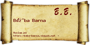 Bába Barna névjegykártya