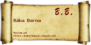 Bába Barna névjegykártya