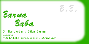 barna baba business card